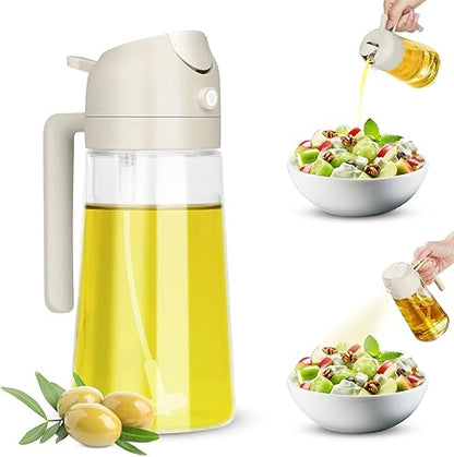 ACEITERA DE VIDRIO CON ATOMIZADOR SIN DERRAMES 2 EN 1 + ENVÍO GRATIS