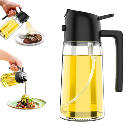 ACEITERA DE VIDRIO CON ATOMIZADOR SIN DERRAMES 2 EN 1 + ENVÍO GRATIS
